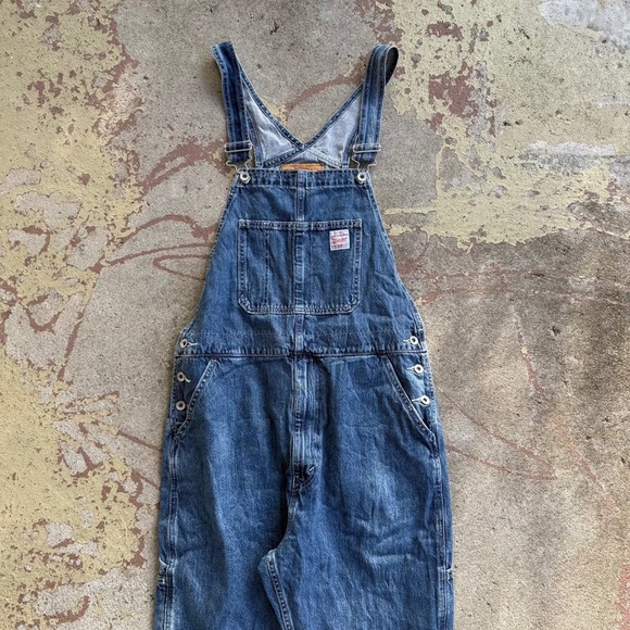 Levi's Red Tab Mens Denim Overalls Size L Medium Wash Straight Leg 79107-0027 - Picture 5 of 13
